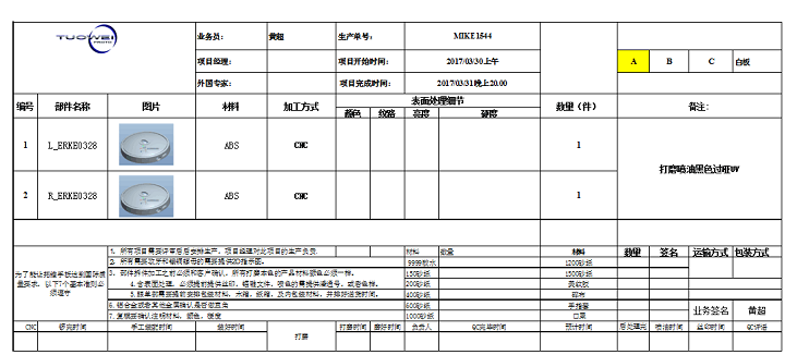 手板清單